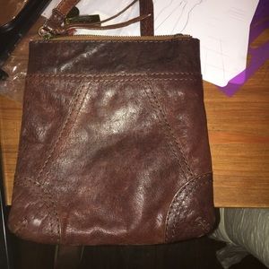 Brown leather UGG cross body purse
